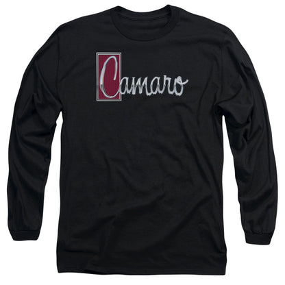 Chevrolet Chrome Script Mens Long Sleeve Shirt Black Officially Licensed
