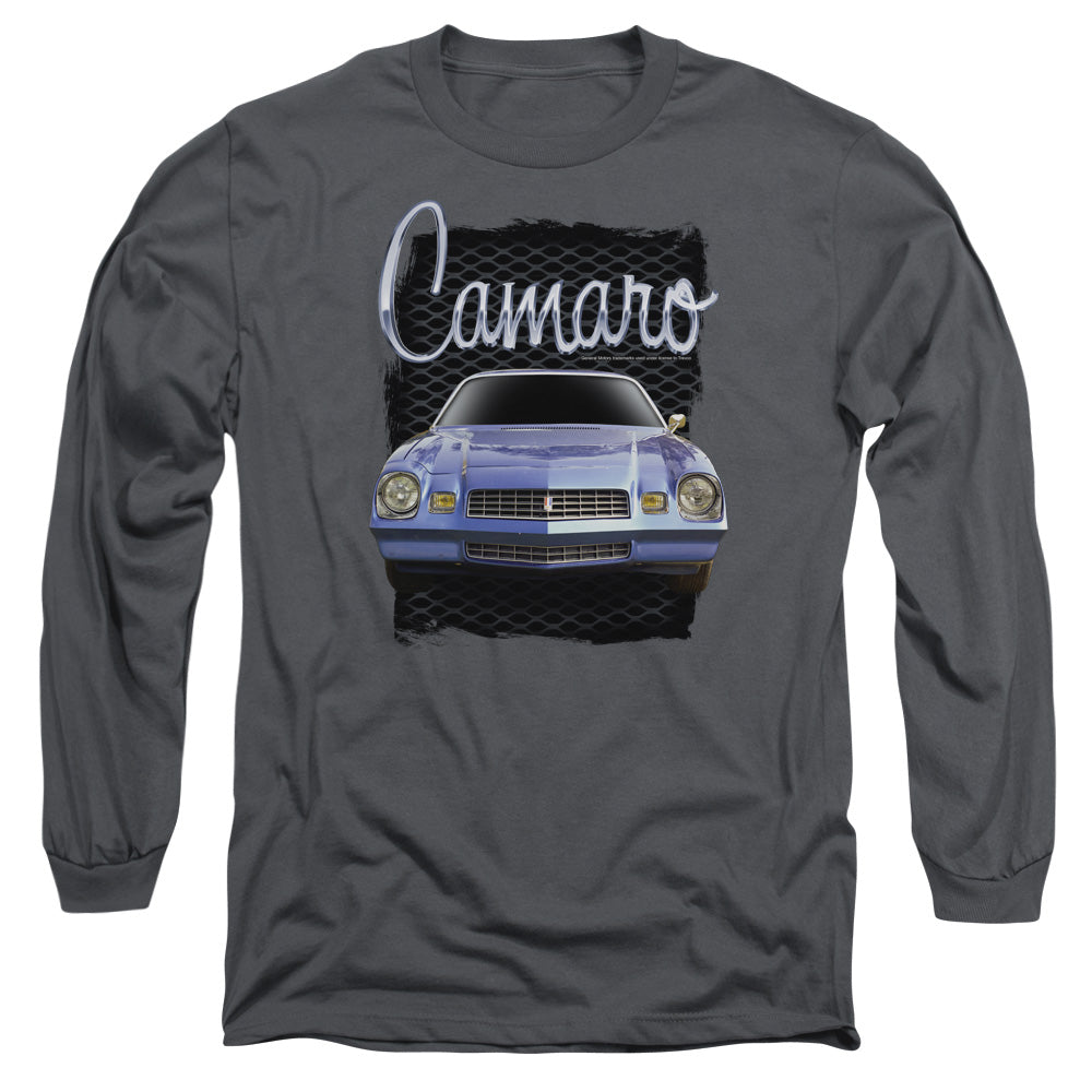 Chevrolet Yellow Camaro Mens Long Sleeve Shirt Charcoal Officially Licensed