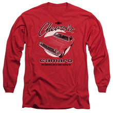 Load image into Gallery viewer, Chevrolet Retro Camaro Mens Long Sleeve Shirt Red Officially Licensed
