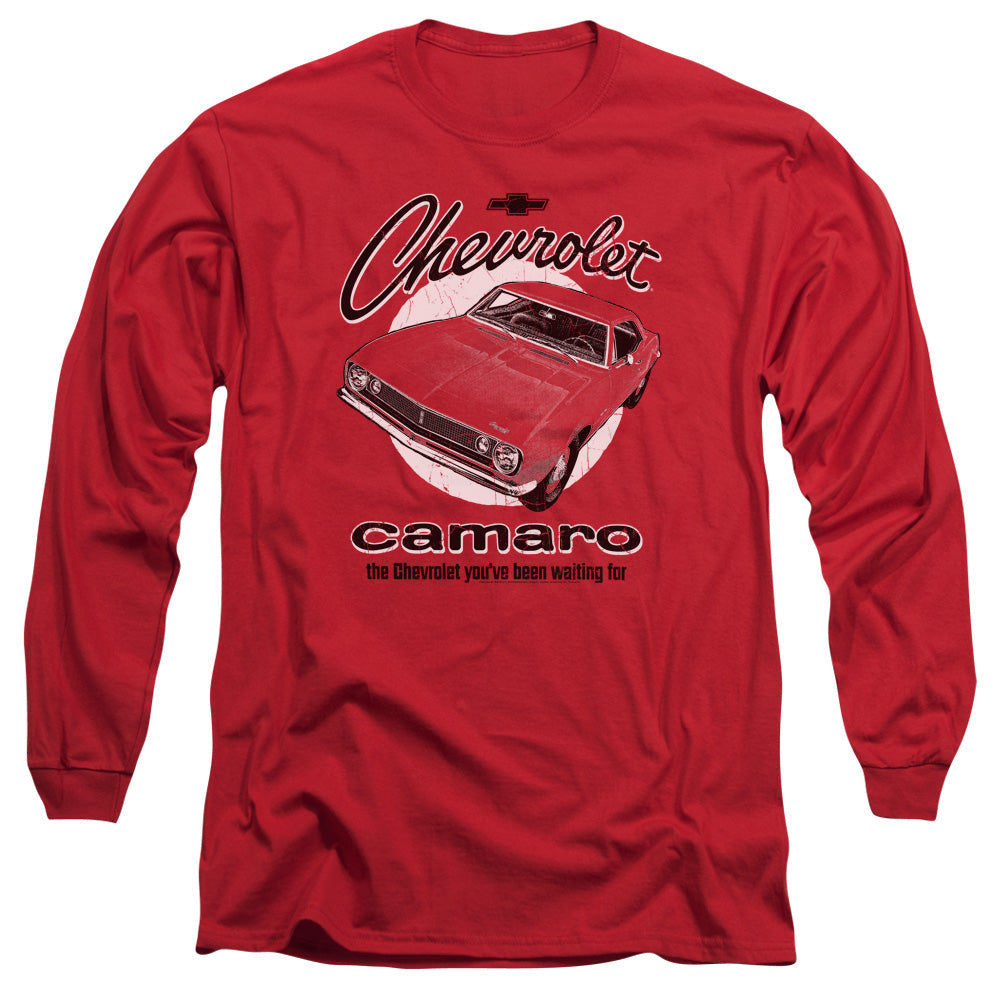 Chevrolet Retro Camaro Mens Long Sleeve Shirt Red Officially Licensed