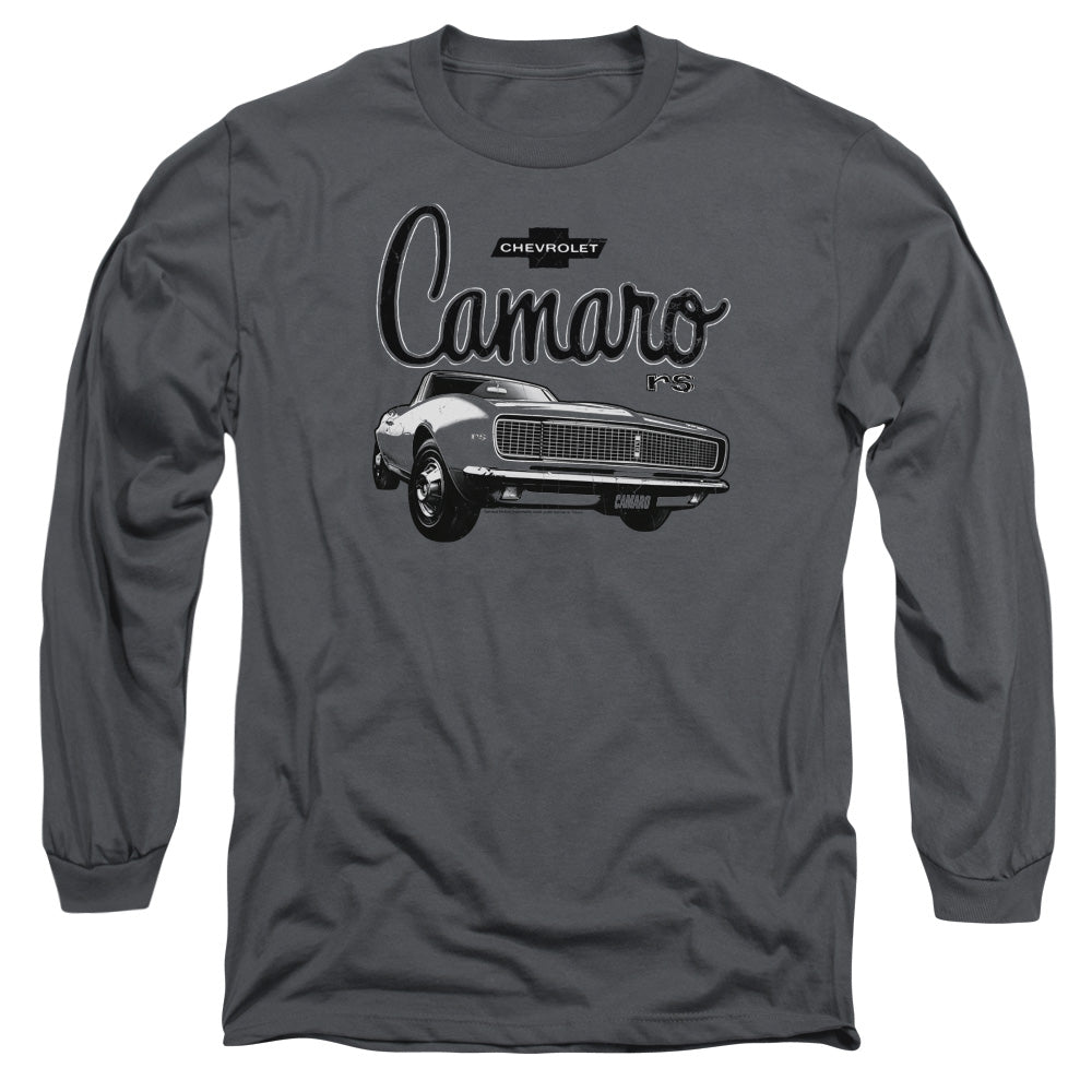 Chevrolet Script Car Mens Long Sleeve Shirt Charcoal Officially Licensed