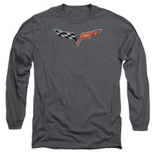 Load image into Gallery viewer, Chevrolet The Vette Medallion Mens Long Sleeve Shirt Charcoal Officially Licensed
