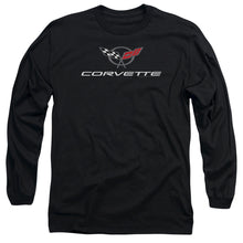 Load image into Gallery viewer, Chevrolet Corvette Modern Emblem Mens Long Sleeve Shirt Black Officially Licensed
