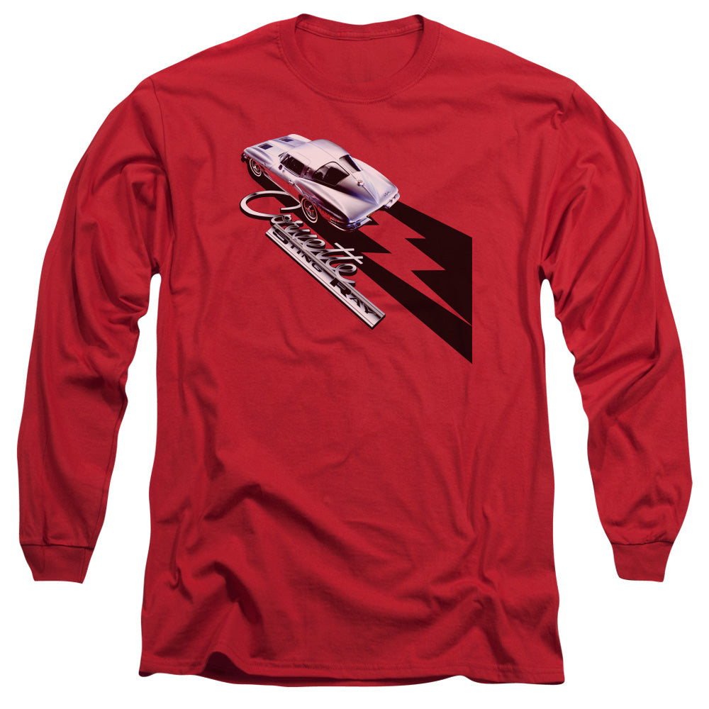 Chevrolet Split Window Sting Ray Mens Long Sleeve Shirt Red Officially Licensed