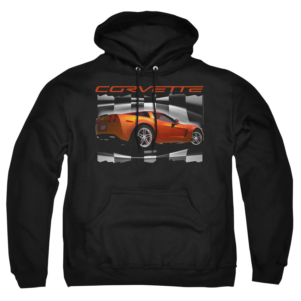 Chevrolet Orange Z06 Vette Mens Hoodie Black