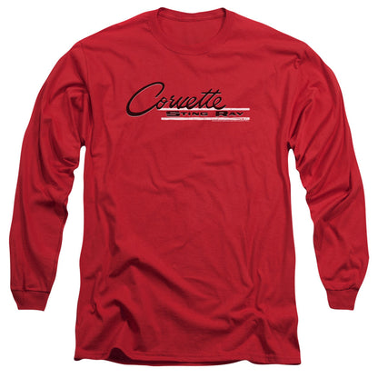 Chevrolet Retro Stingray Mens Long Sleeve Shirt Red Officially Licensed