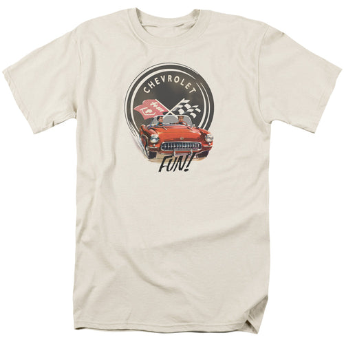 Chevrolet Vette Fun Mens T Shirt Cream