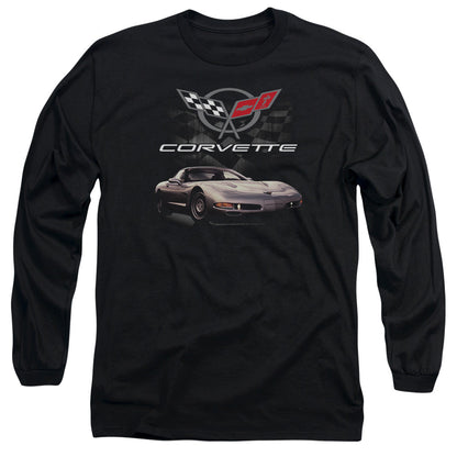 Chevrolet Checkered Past Mens Long Sleeve Shirt Black Officially Licensed