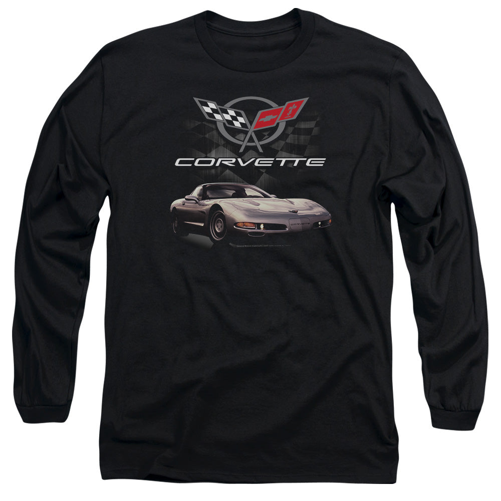 Chevrolet Checkered Past Mens Long Sleeve Shirt Black Officially Licensed