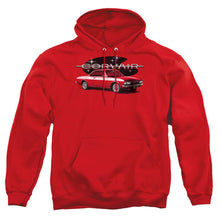 Load image into Gallery viewer, Chevrolet 65 Corvair Mona Spyda Coupe Mens Hoodie Red
