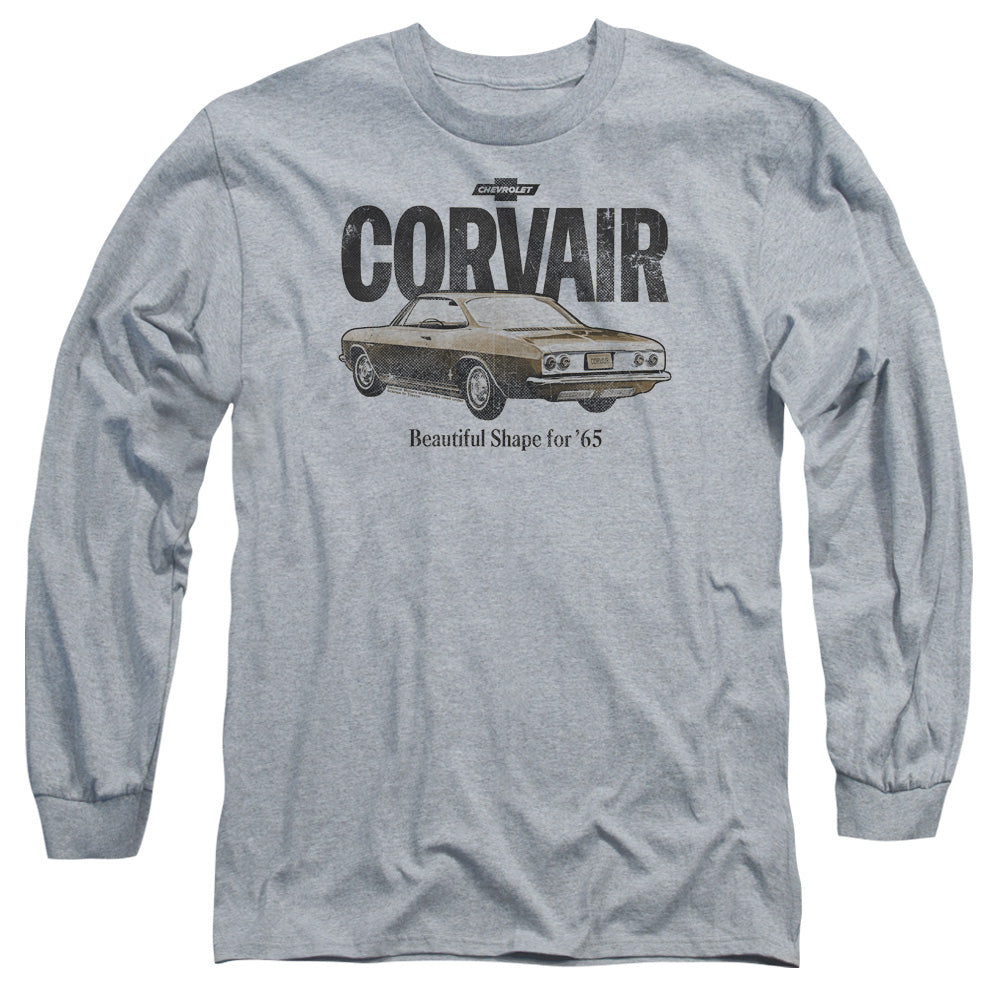 Chevrolet Retro Corvair Mens Long Sleeve Shirt Athletic Heather Officially Licensed