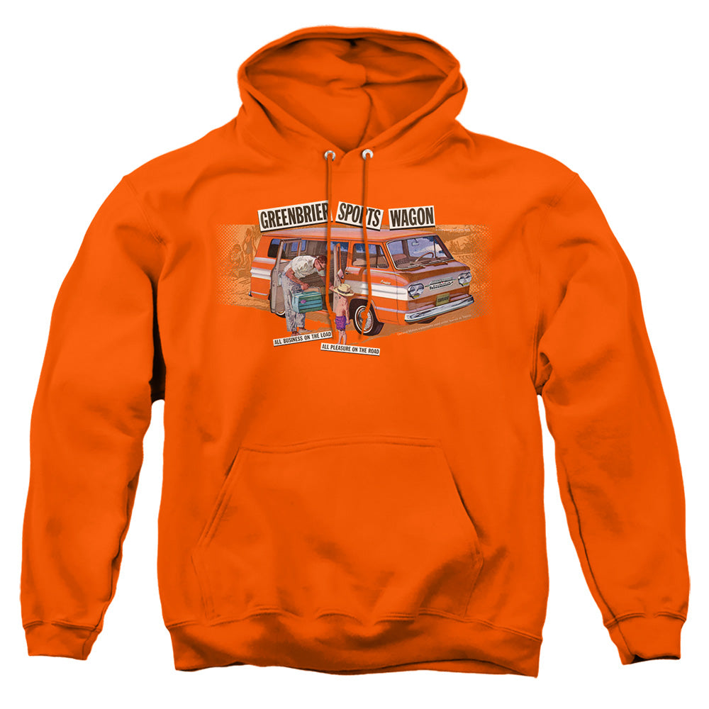 Chevrolet Greenbrier Corvair Sport Wagon Mens Hoodie Orange