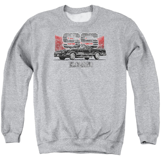 Chevrolet El Camino Ss Mountains Mens Crewneck Sweatshirt Athletic Heather Officially Licensed