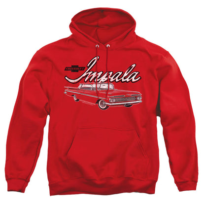 Chevrolet Classic Impala Mens Hoodie Red