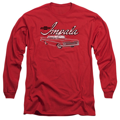 Chevrolet Classic Impala Mens Long Sleeve Shirt Red Officially Licensed