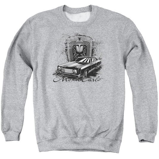 Chevrolet Monte Carlo Drawing Mens Crewneck Sweatshirt Athletic Heather Officially Licensed