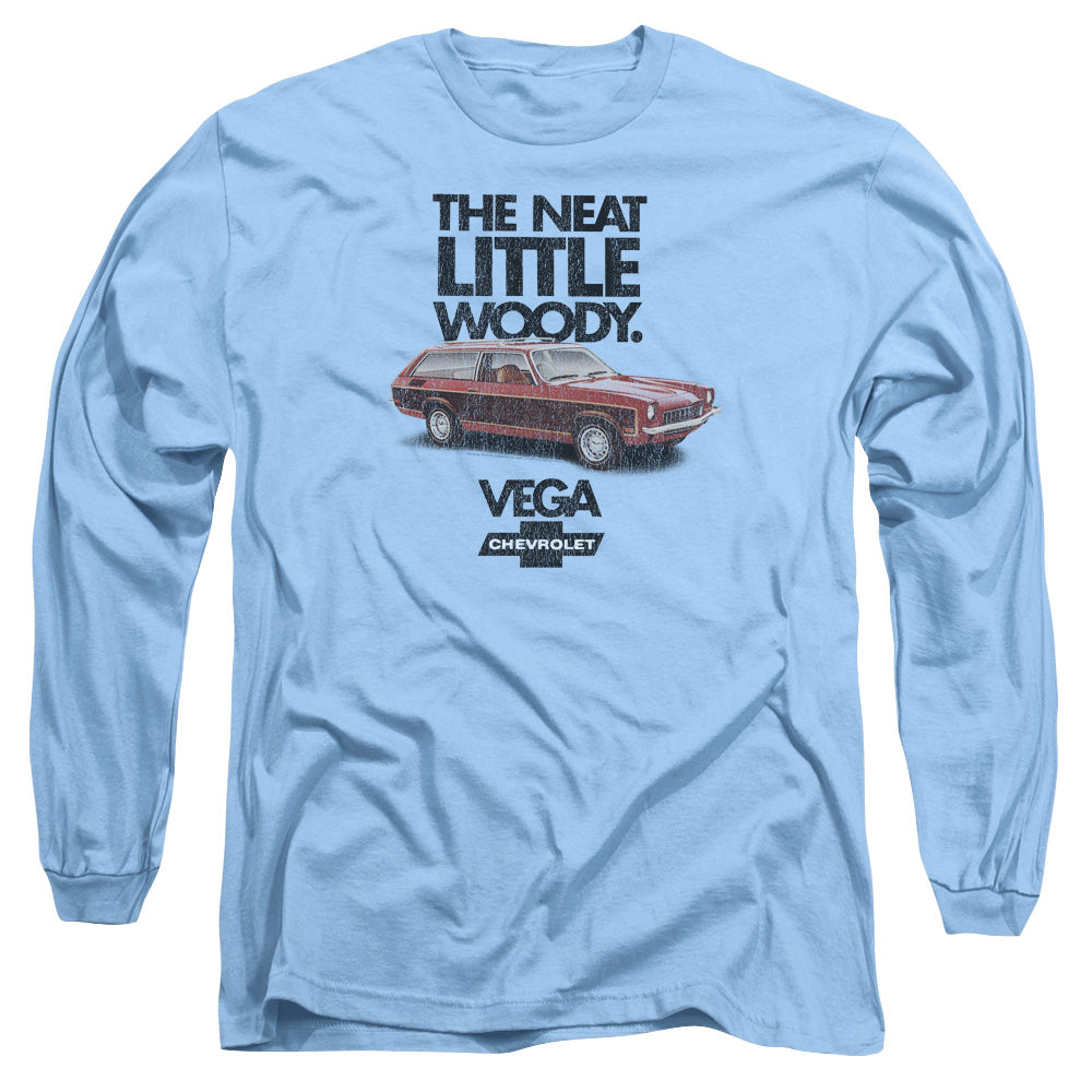 Chevrolet Vega The Neat Little Woody Mens Long Sleeve Shirt Carolina Blue Officially Licensed