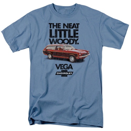 Chevrolet Vega The Neat Little Woody Mens T Shirt Carolina Blue