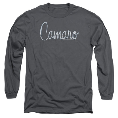 Chevrolet Classic Camaro Metal Mens Long Sleeve Shirt Charcoal Officially Licensed