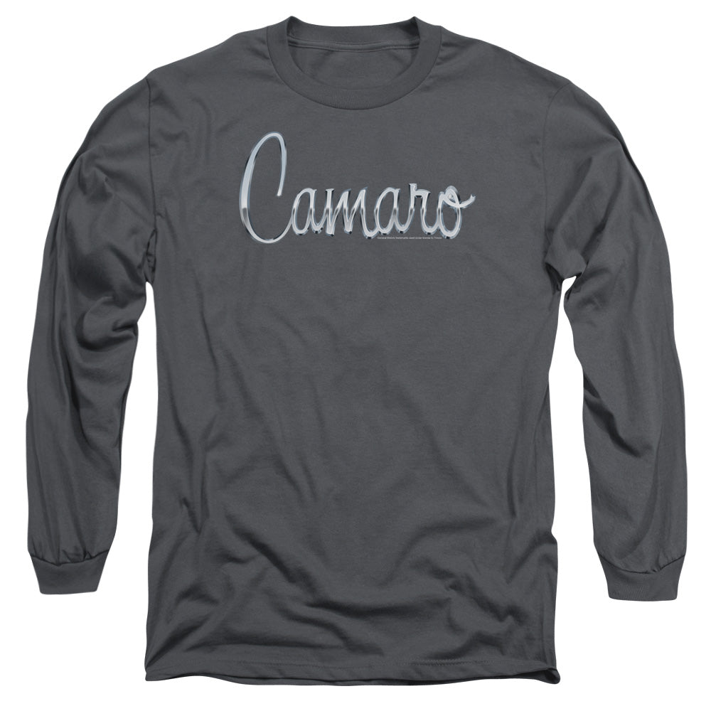 Chevrolet Classic Camaro Metal Mens Long Sleeve Shirt Charcoal Officially Licensed