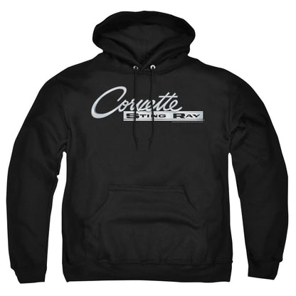 Chevrolet Chrome Stingray Logo Mens Hoodie Black