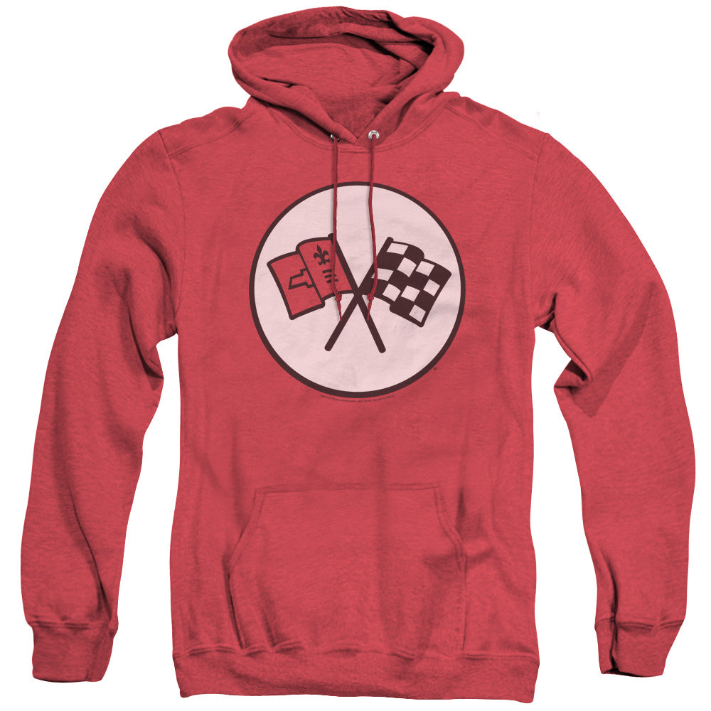 Chevrolet 2Nd Gen Vette Logo Heather Mens Hoodie Red