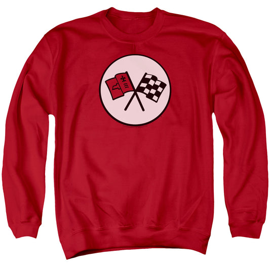 Chevrolet 2Nd Gen Vette Logo Mens Crewneck Sweatshirt Red Officially Licensed