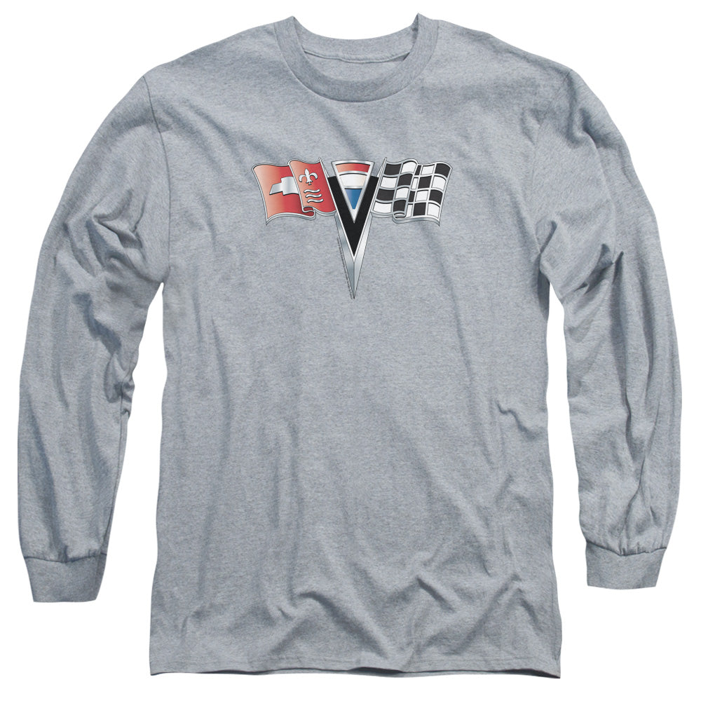 Chevrolet 2Nd Gen Vette Nose Emblem Mens Long Sleeve Shirt Athletic Heather Officially Licensed