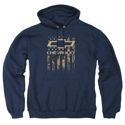 Chevrolet Camo Flag Mens Hoodie Navy