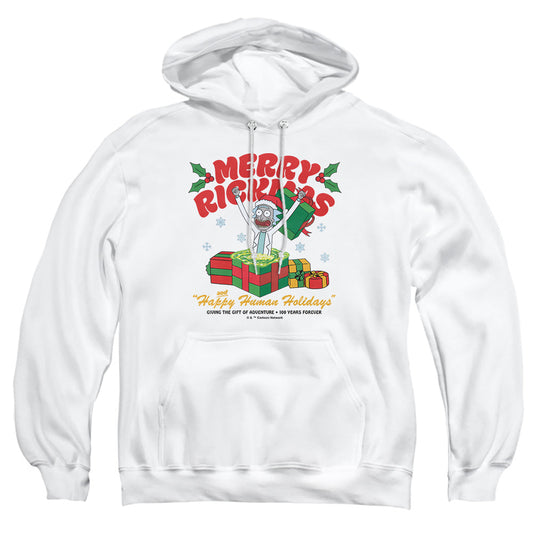 Rick And Morty Christmas Merry Rickmas Presents Mens Hoodie White