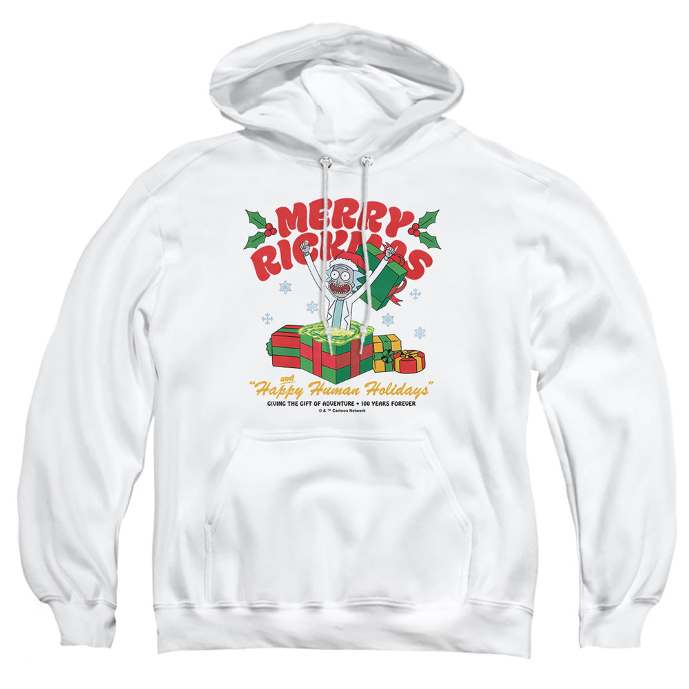 Rick And Morty Christmas Merry Rickmas Presents Mens Hoodie White