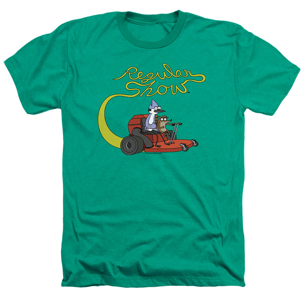 Regular Show Mower Heather Mens T Shirt Kelly Green