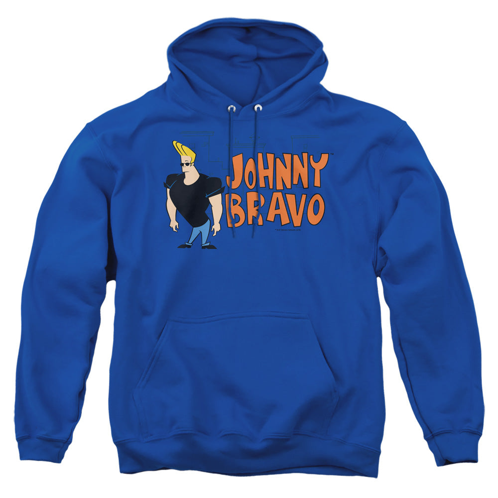 Johnny Bravo Johnny Logo Mens Hoodie Royal Blue