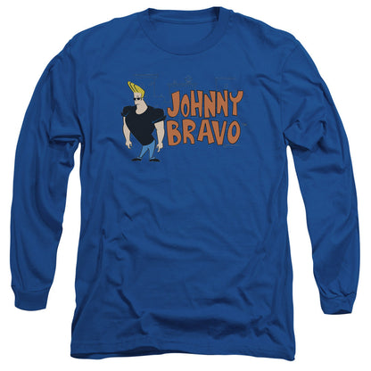 Johnny Bravo Johnny Logo Mens Long Sleeve Shirt Royal Blue