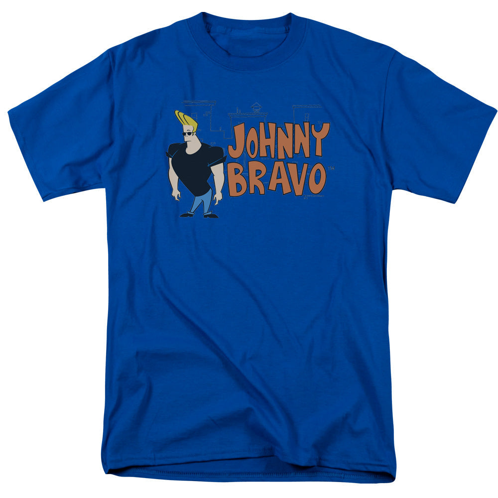 Johnny Bravo Johnny Logo Mens T Shirt Royal