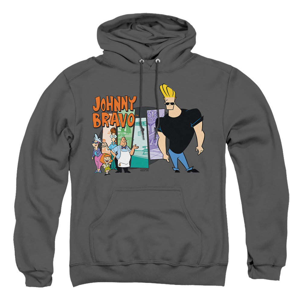 Johnny Bravo Johnny & Friends Mens Hoodie Charcoal