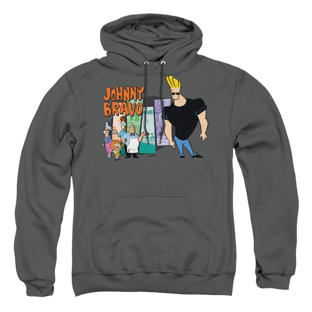 Johnny Bravo Johnny &Amp; Friends Mens Hoodie Charcoal