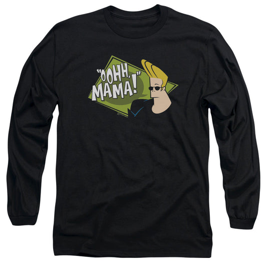 Johnny Bravo Oohh Mama Mens Long Sleeve Shirt Black Officially Licensed