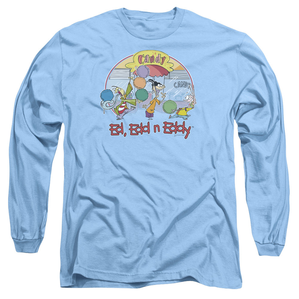 Ed Edd Eddy Jawbreakers Mens Long Sleeve Shirt Carolina Blue Officially Licensed