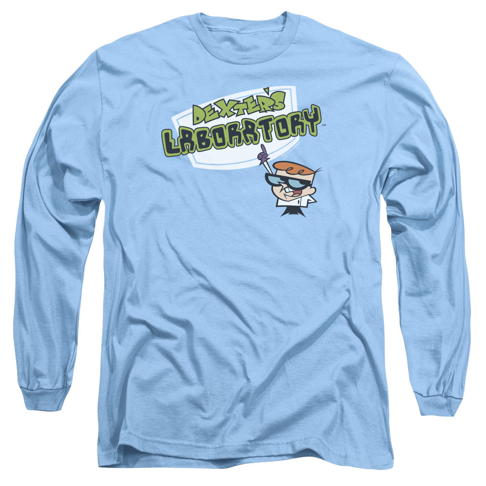 Dexters Laboratory Logo Mens Long Sleeve Shirt Carolina Blue