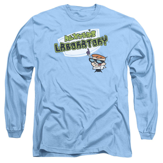 Dexters Laboratory Logo Mens Long Sleeve Shirt Carolina Blue