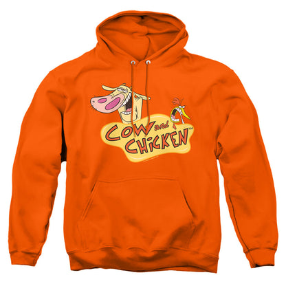 Cow & Chicken Logo Mens Hoodie Orange