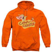 Load image into Gallery viewer, Cow &amp; Chicken Logo Mens Hoodie Orange
