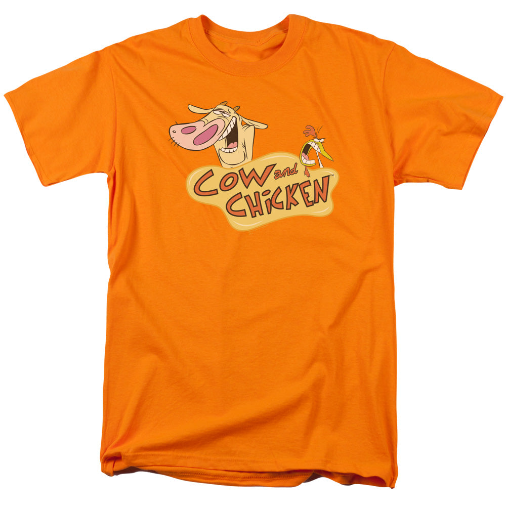 Cow & Chicken Logo Mens T Shirt Orange