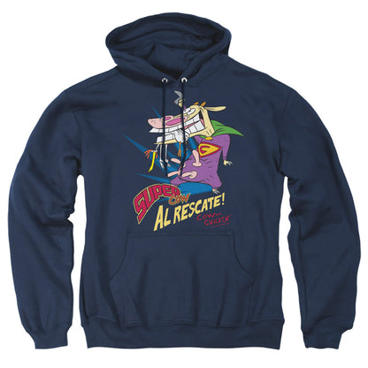 Cow &Amp; Chicken Super Cow Mens Hoodie Navy
