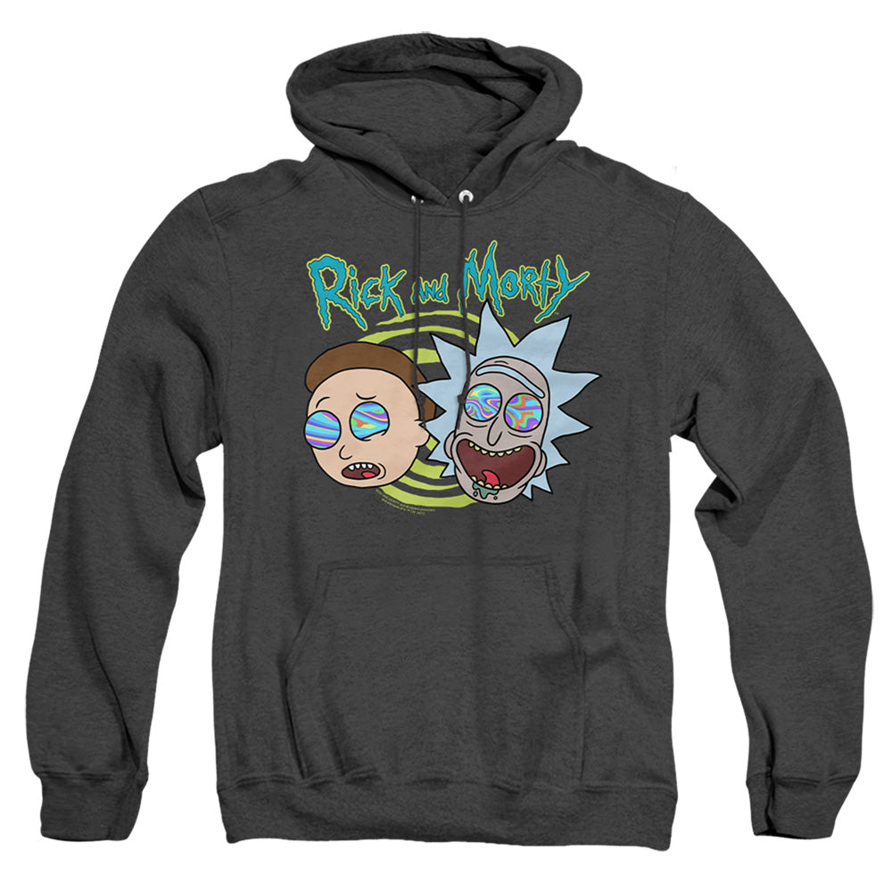 Rick And Morty Blown Minds Heather Mens Hoodie Black