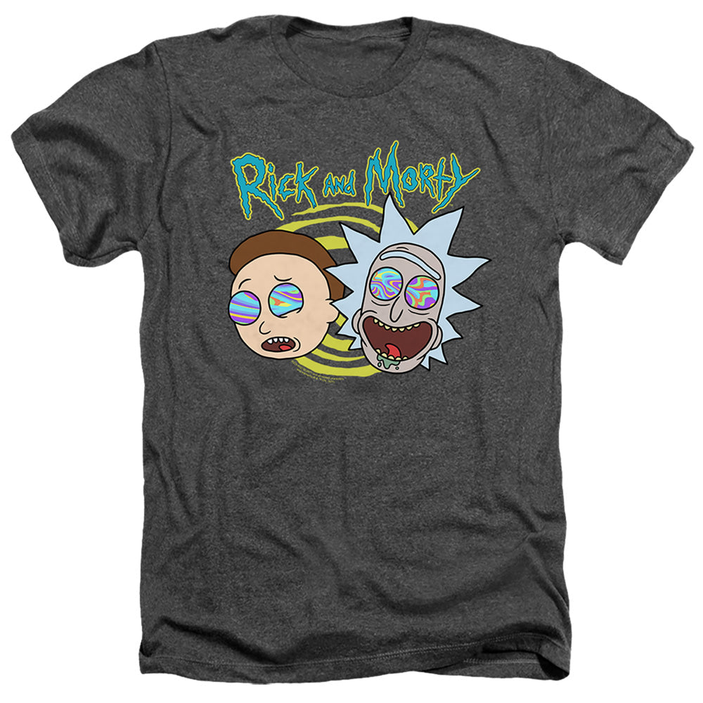 Rick And Morty Blown Minds Heather Mens T Shirt Black
