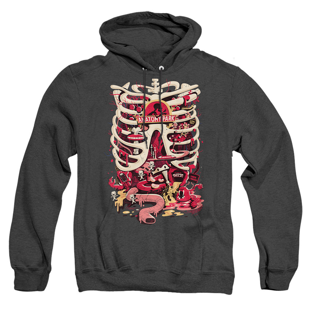 Rick And Morty Anatomy Park Logo Heather Mens Hoodie Black