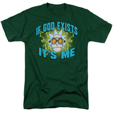 Load image into Gallery viewer, Rick And Morty If God Exists Mens T Shirt Hunter Green
