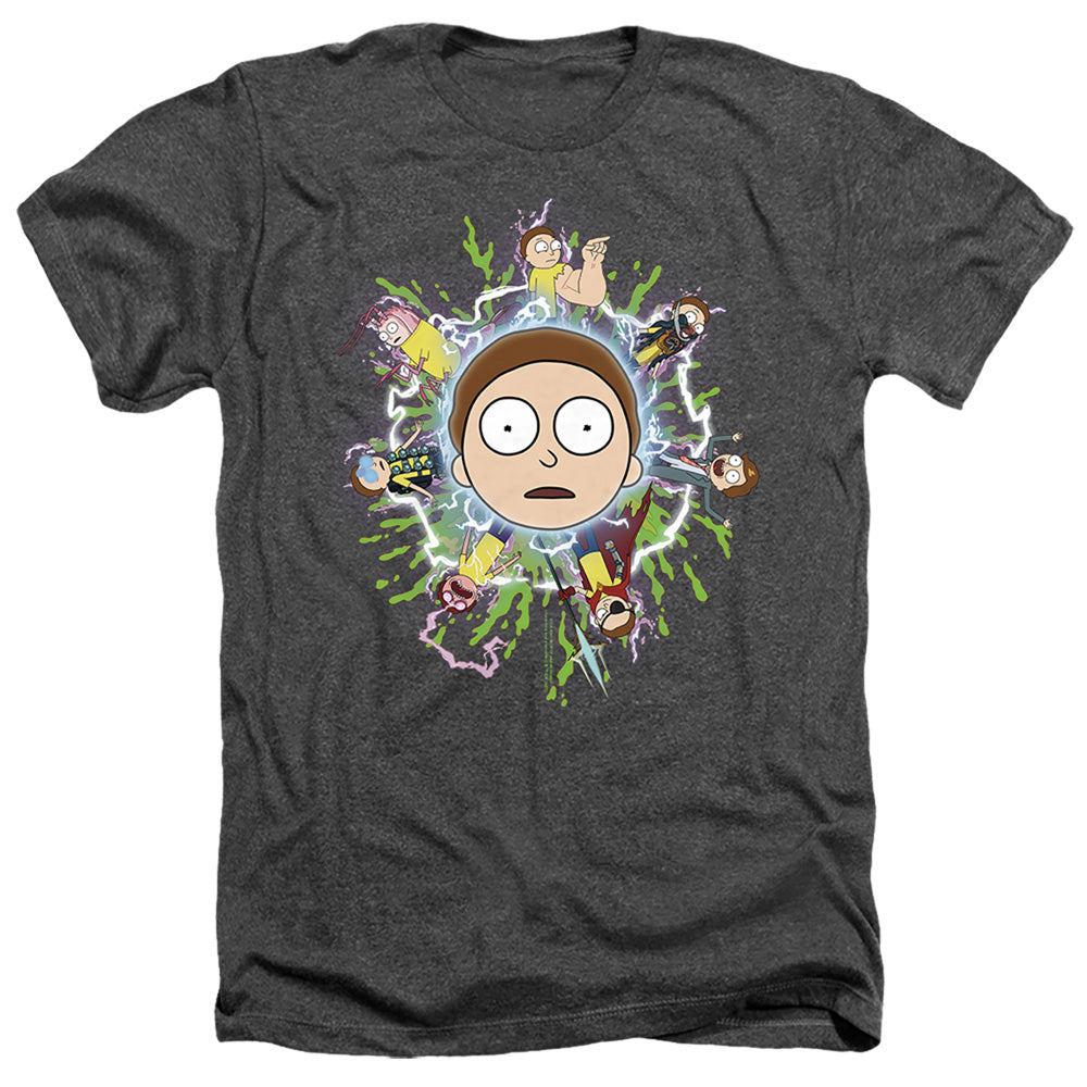 Rick And Morty Multiple Morty Heather Mens T Shirt Black